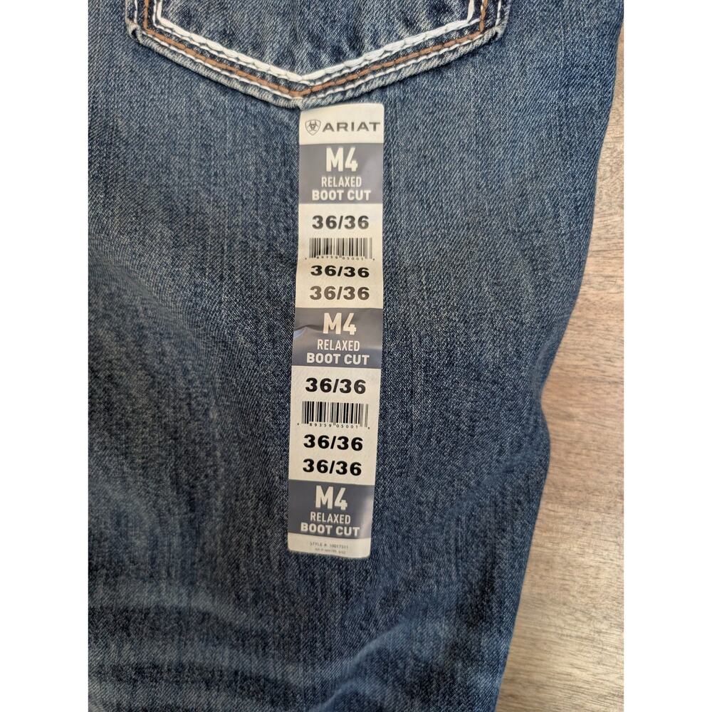 Ariat Bootcut Jeans Mens 36x36 Blue Denim M4 Series Relaxed Fit Streetwear NWT - Picture 4 of 5